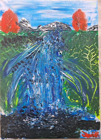 La cascada del volcán