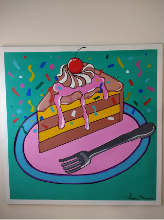 Trozo de pastel pop art