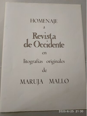 Serie Homenaje a "Revista de Occidente" 1979