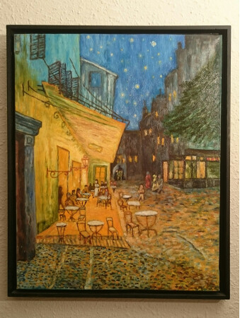 Terraza de café por la noche. Van Gogh reproducción del original