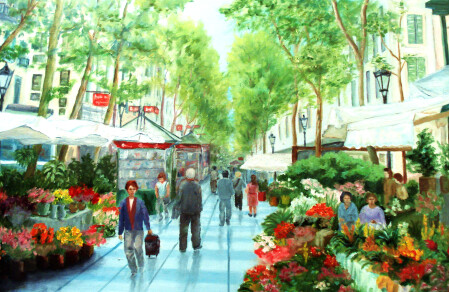 Flores en la rambla