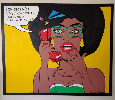 Chica afro pop art