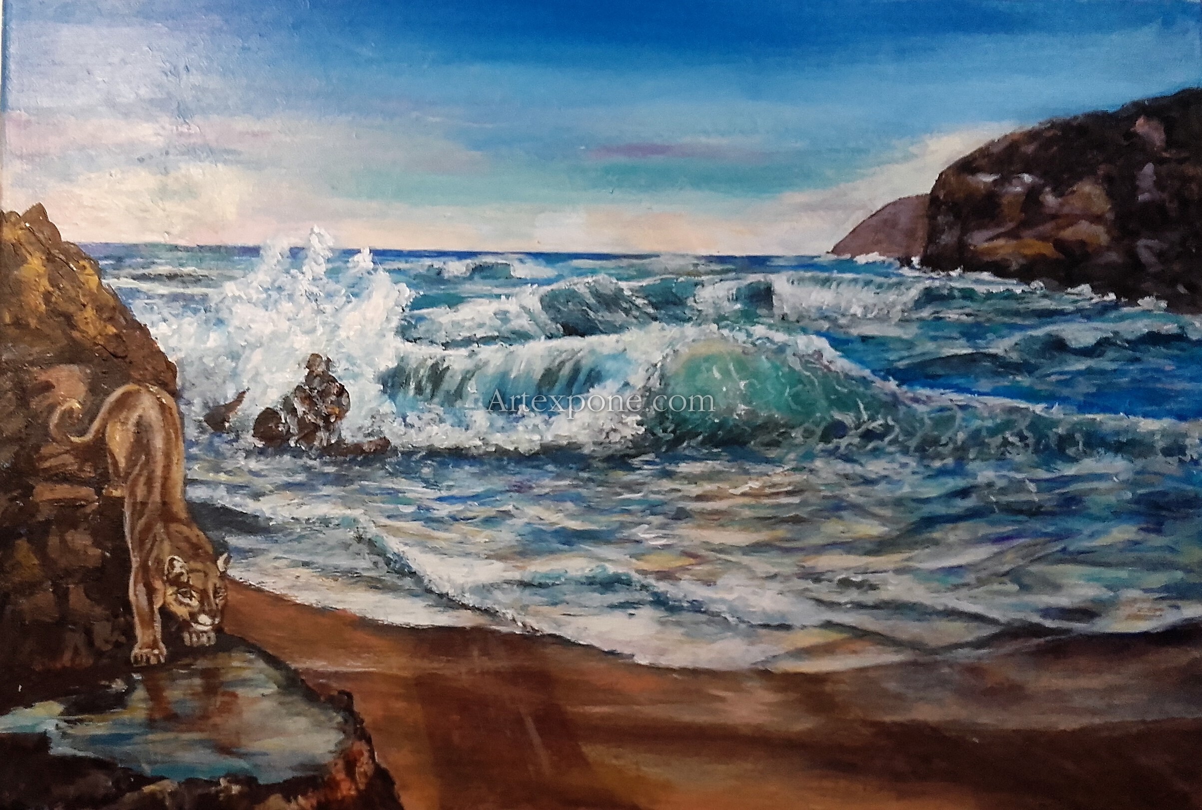 Wallpaper La Playa Del Puma Marcial Obra De Arte Artexpone Com Desktop Wallpaper Free