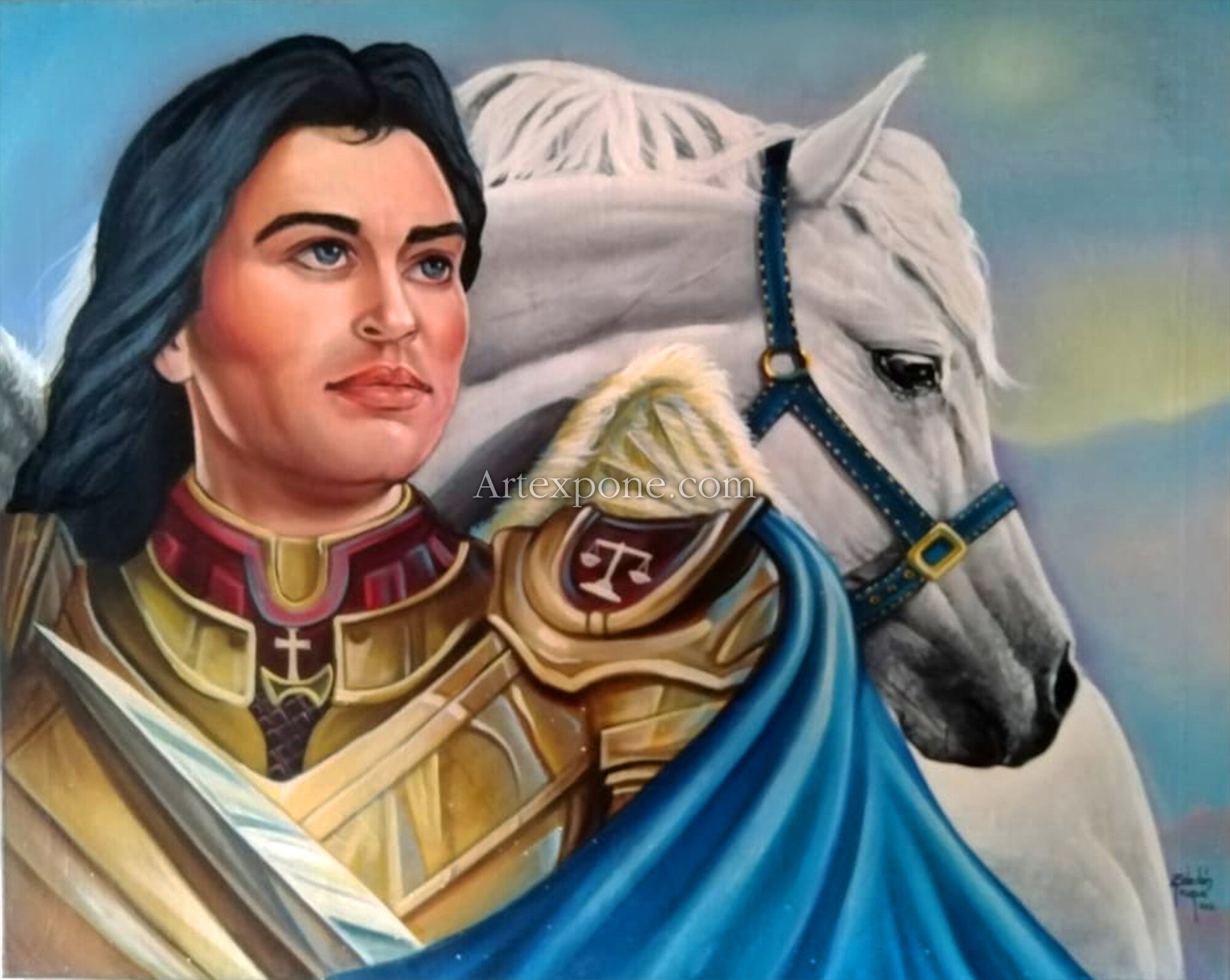 San Miguel Arcángel, en posición para la posesión del nuevo reinado de  nuestro Señor Jesucristo en la Tierra.", Marco Antonio Zeledón Truque. Obra  de arte | Artexpone.com