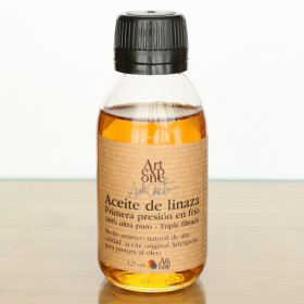 Aceite de linaza prensado en frío para uso en arte 125ml