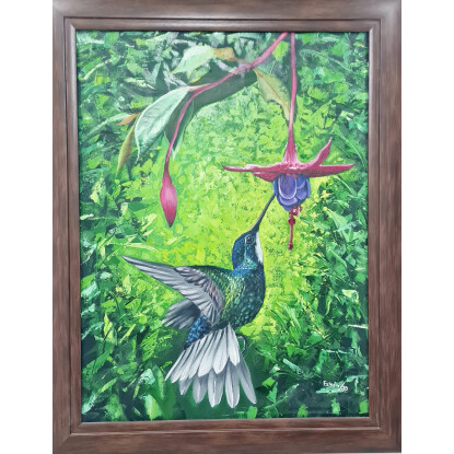 Colibrí y flor: néctar de la vida