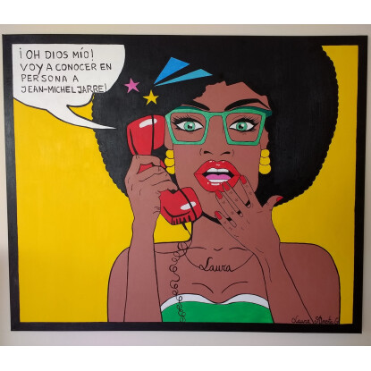 Chica afro pop art