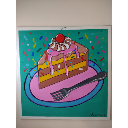 Trozo de pastel pop art