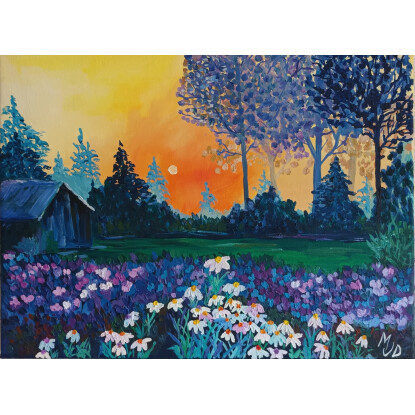 " Atardecer en el bosque"