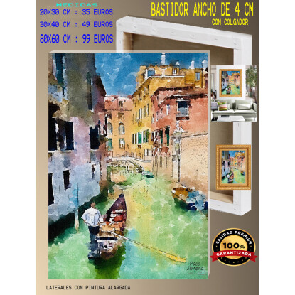 Oleo  sobre Lienzo Canales de Venecia